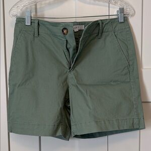 LOFT Sage Green Cotton Twill Shorts